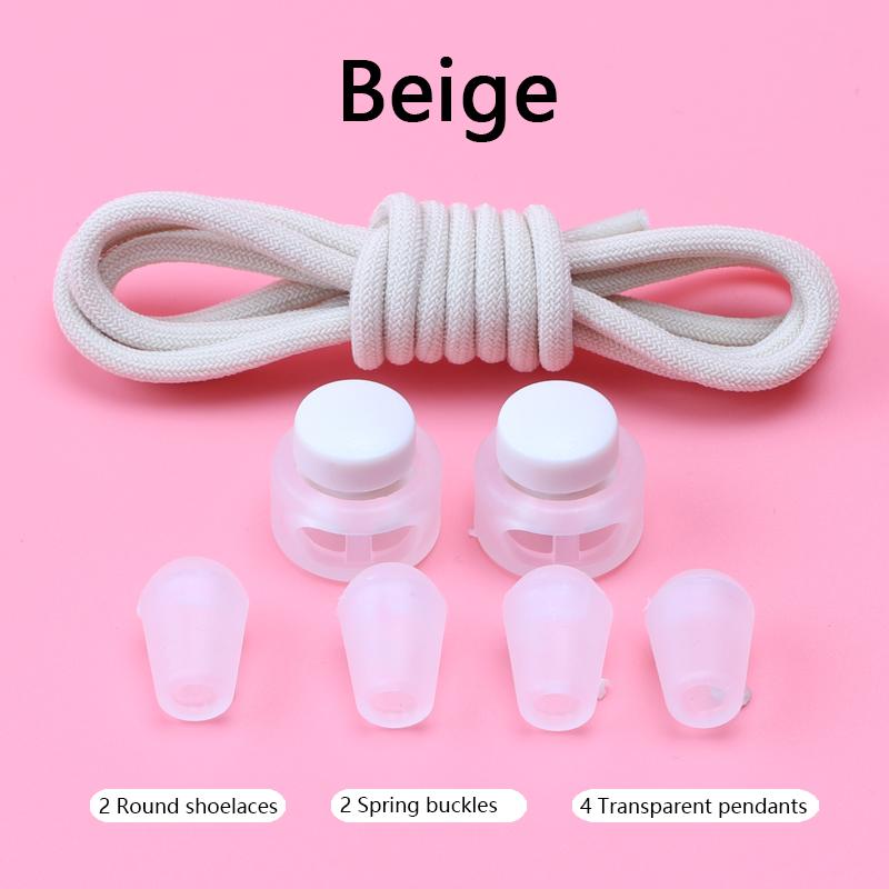Spring Lock Shoelaces No Tie Shoe Laces Sneakers Round Elastic Shoe Lace Kid Adult Quick Without Ties Shoestrings Rubber Bands