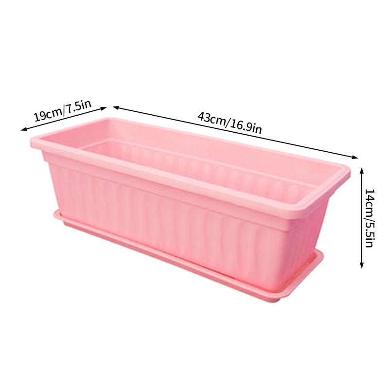 

Прямоугольный длинный цветочный горшок Пластиковые утолщенные кашпо для двора, балкона, посадки овощей, садоводства, горшок для растений оптом розовый