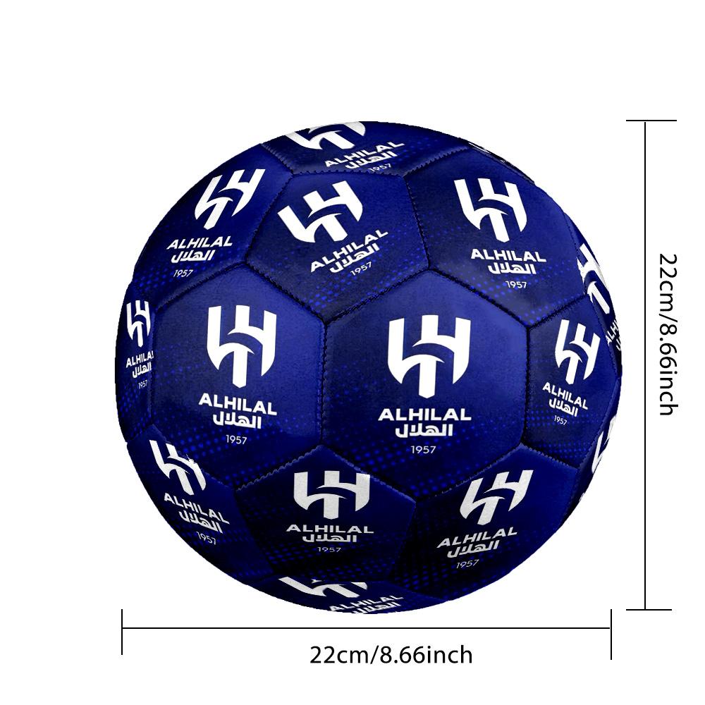 Al-Hilal Club di Calcio Saudita Pallone da Calcetto Indoor Taglia 5 Colorato Per Tutte le Età Cucito a Macchina PVC Pronto per la Competizione Resistente Alto Rimbalzo