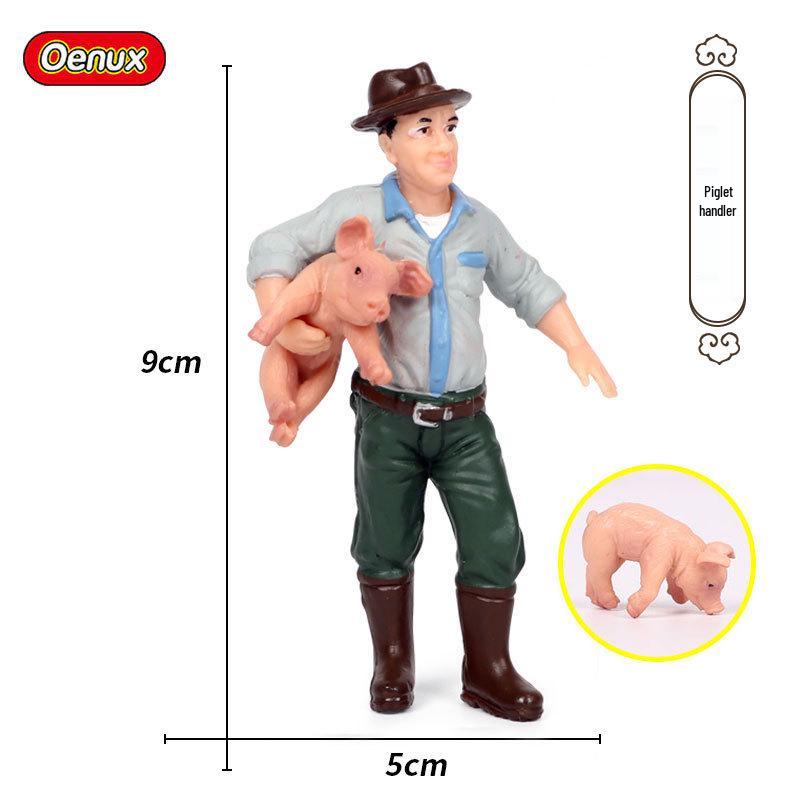 Farmer & Breeder Figure Set - Police Officer, Veterinarian, Plow Worker Toy Ornaments for Kids
