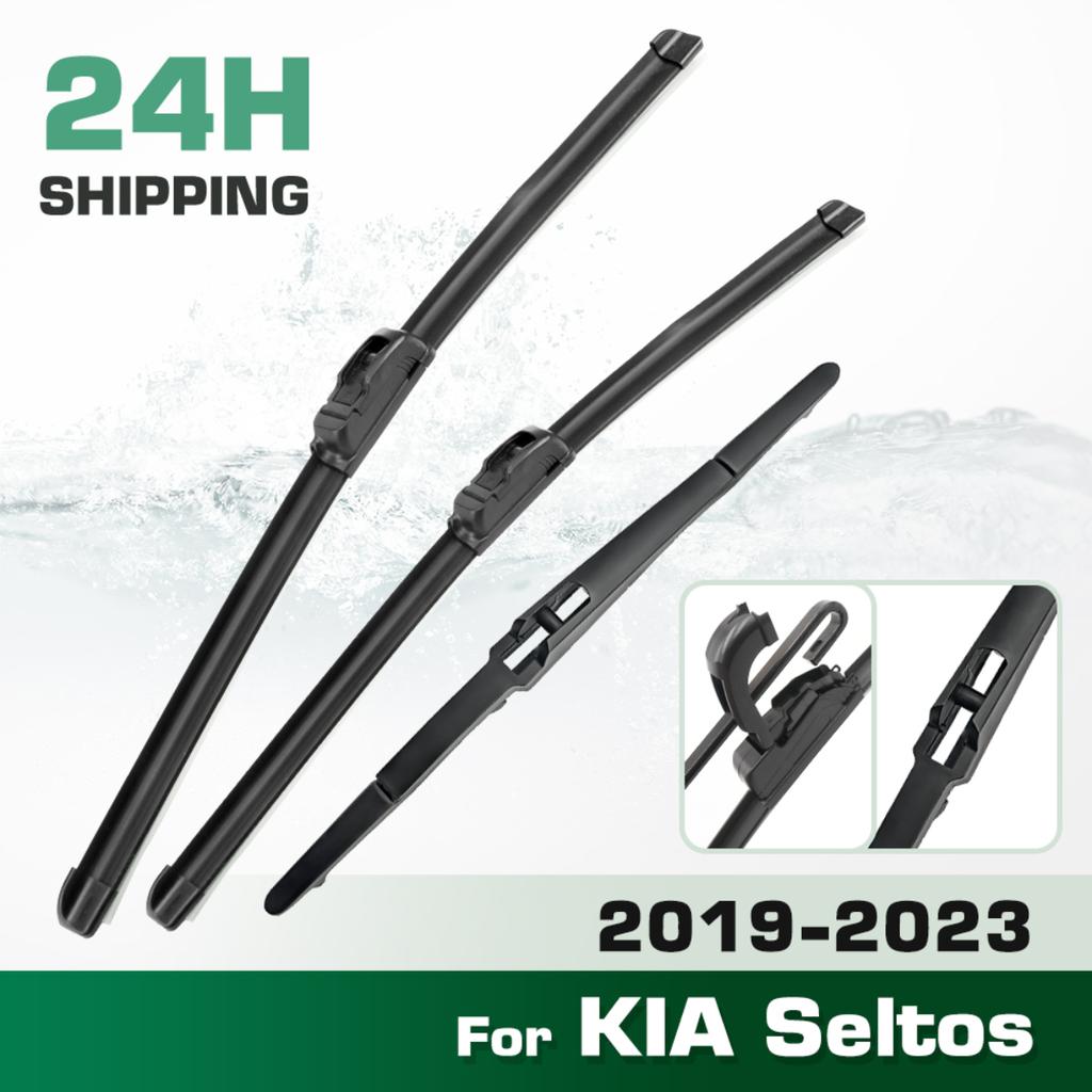 For KIA Seltos 2019-2023 2020 2021 2022 Wiper Front & Rear Wiper Blades Windshield Windscreen Window Brushes 24"+18"+11
