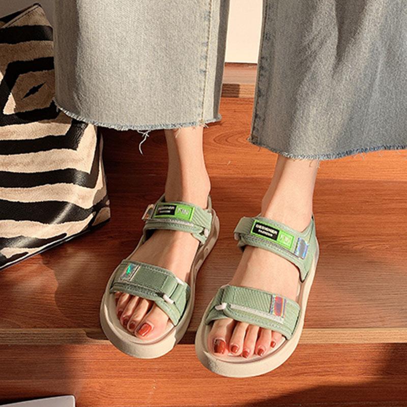 Women's Sandals Fashion Thick Soled Non Slip Comfortable Outer Wear Seaside Sandalias for Summer Buckle Strap Beach