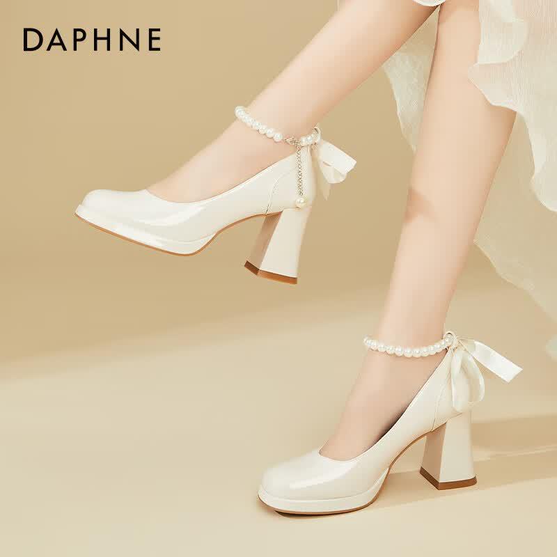 Daphne French Style Block Heel Mary Jane Pumps EU 37