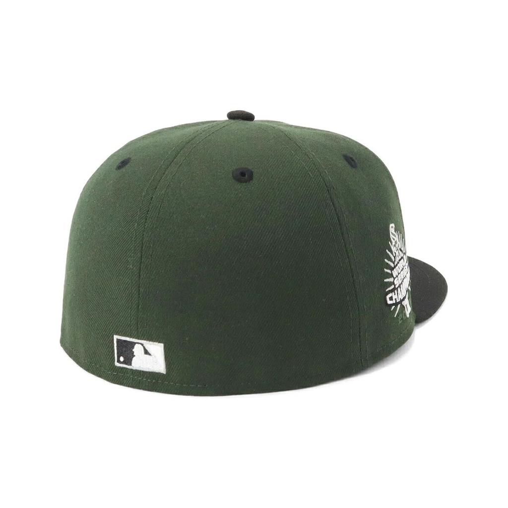 New Era 59FIFTY Cap by MLB San Diego SD Dark Seaweed with Side Under Exclusive To and Gokyu Fifty 5950 Side Patch Straight Flat Design for Spring and
