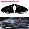 For Hyundai Sonata DN8 ABS Car Rearview Side Mirror Cover Wing Cap Exterior Door Housing Trim Adhesive Sticker