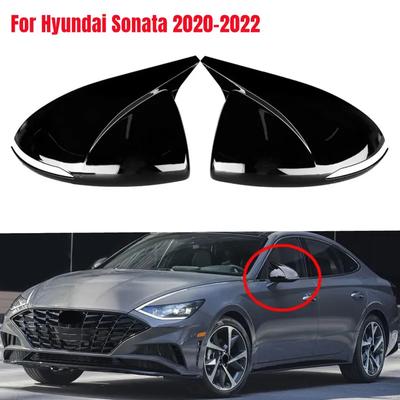 For Hyundai Sonata DN8    ABS Car Rearview Side Mirror Cover Wing Cap Exterior Door Housing Trim Adhesive Sticker