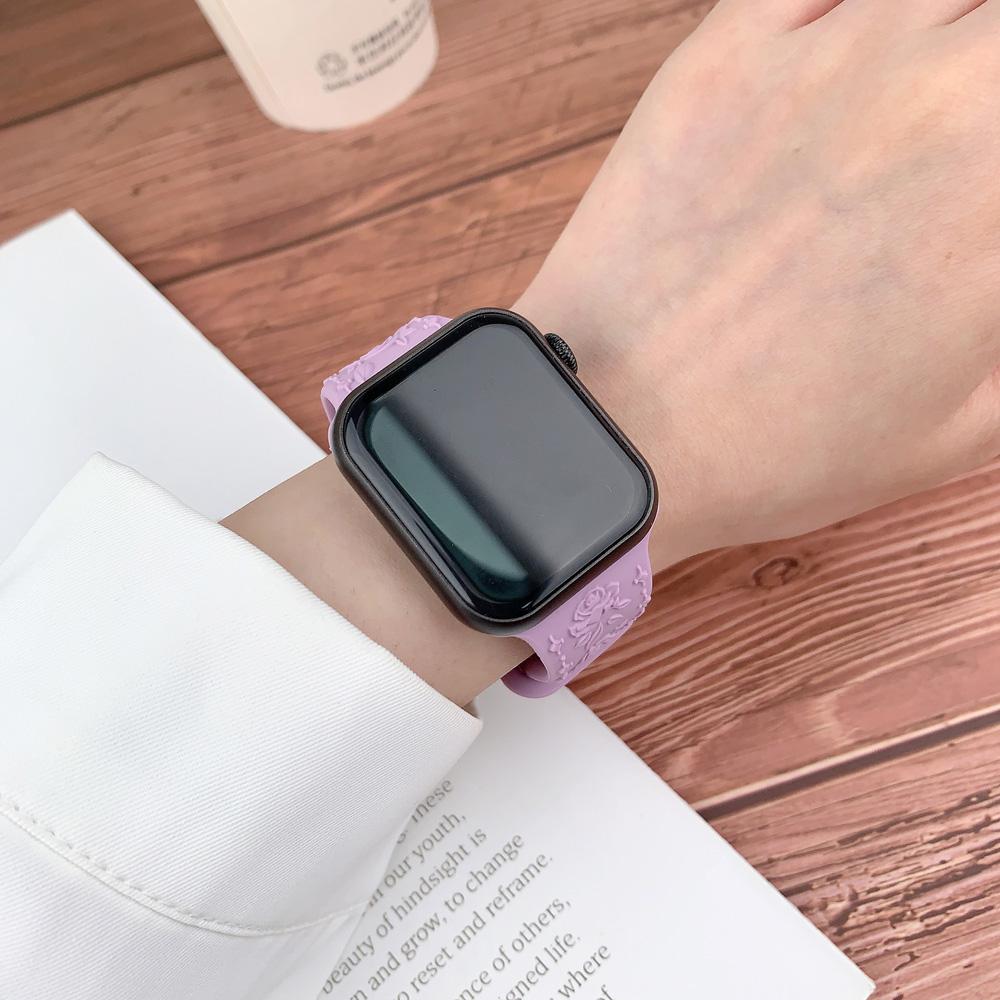 Engraved Strap for Apple watch band 45mm 44mm 42mm 49mm 40mm 41mm Silicone Bracelet Correa iWatch Series 8 9 7 6 5 4 3 Ultra SE