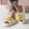 Fashion Fashion Platform Linen Slippers Women Cute Cartoon Pattern Linen Slides Woman Spring Autumn Indoor Open Toe Slippers Ladies