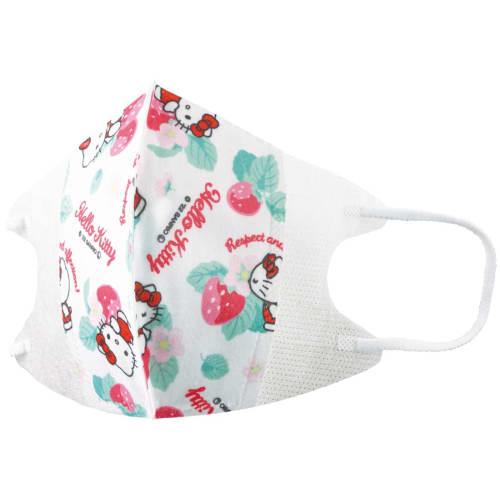 Skater 3-Layer Non-woven 3D Mask for Children 7 Pieces Hello Kitty Language of Flowers Sanrio MSKS3N-A