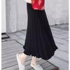 High-Waisted Long Knit Midi Skirt with Inner Layer - Winter & Autumn Style