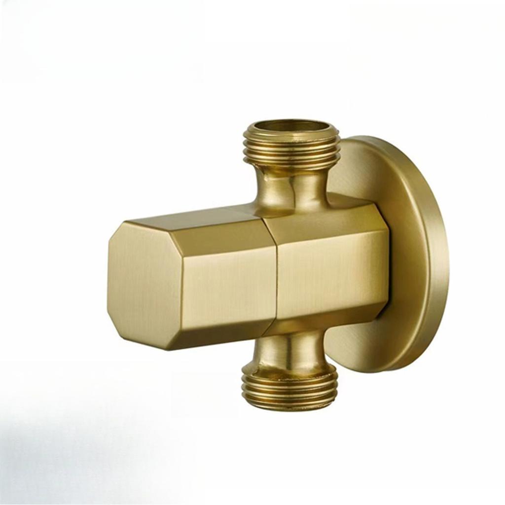 1/2'' European Triangle Valve Hot and Cold Water Stop Universal Retro Angle Valves All Copper Toilet Bathroom