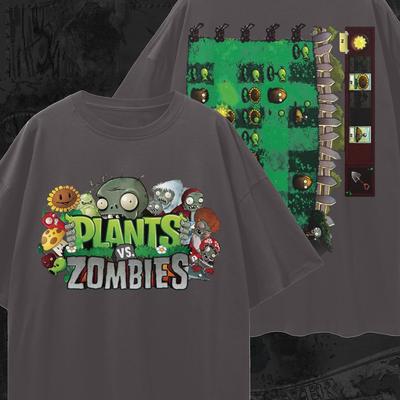Plants vs Zombies T-Shirt: Retro Gaming T-Shirt, 100% Baumwolle