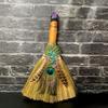 Big Broom Natural Amethyst Life Tree Halloween Peacock Feather Eye Altar Ornament  Witch Mini Broom Home Decoration Handicrafts