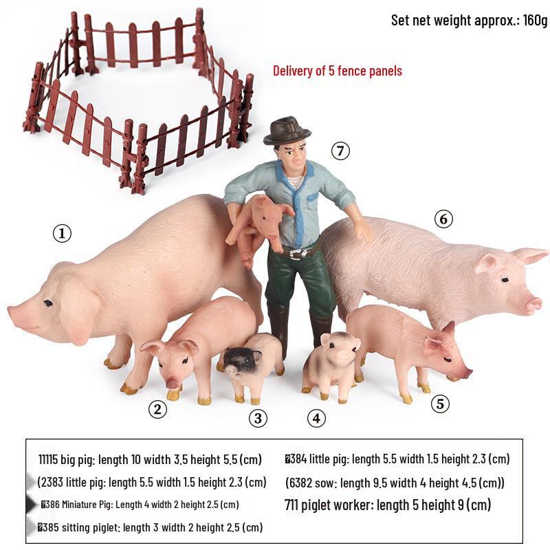 Realistic Miniature Pig Sow Figurine Toy Animal Model Ornament