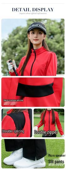 PGM Women's Golf Apparel: Autumn/Winter Long Sleeve Plus Velvet Waterproof Sports Jacket