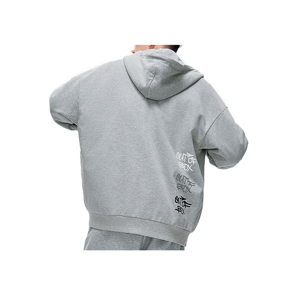 Fila Fusion Large Logo Zip-Up Hoodie Jacket Men jackets Cloud-Gray Flower-Gray T11U216501FMG