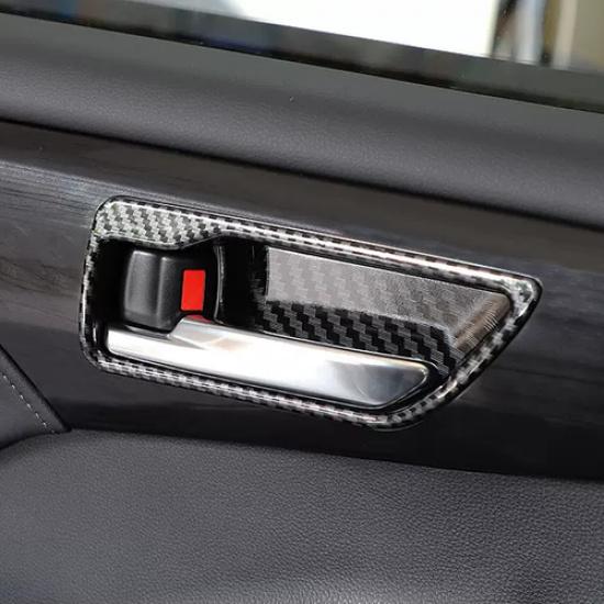 For Toyota Highlander -2024 Carbon Fiber Inner Car Door Handle Cover Trim