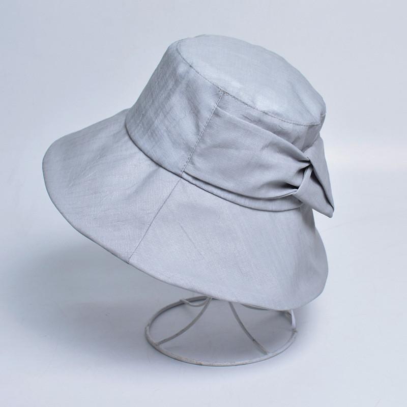 Color Solid Butterfly Tie Beach Cap Wide Brim Outdoor Breathable Activities