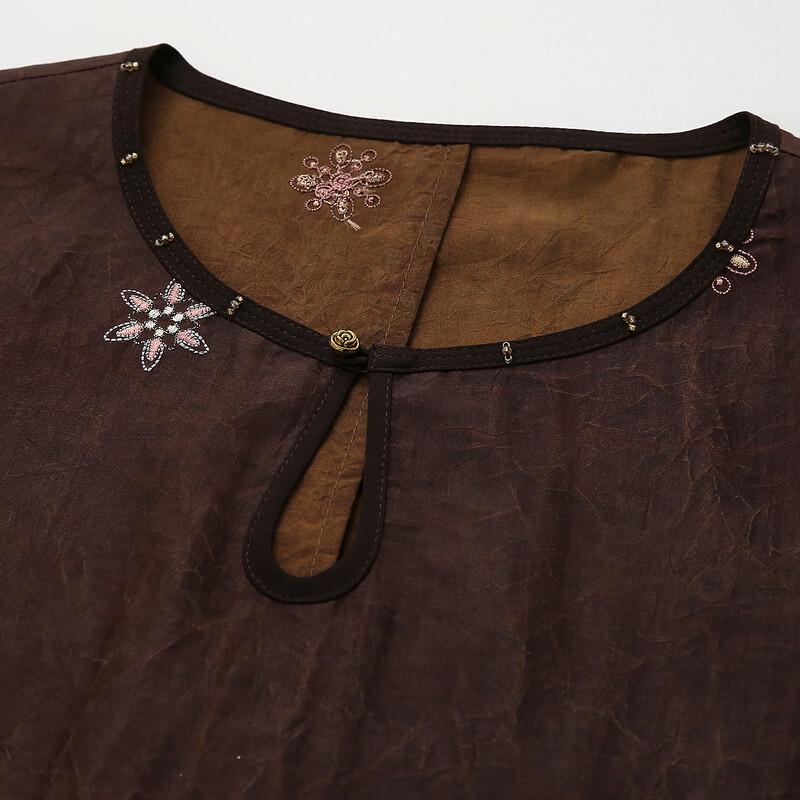 Kemengboka Summer Mulberry Silk Embroidered Blouse