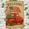 Patriotic USA Flag metal sign, 12x8 inch.