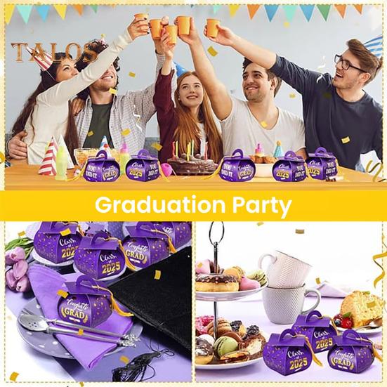 Graduation Cap Gift Box Class of 2025 Grad Cap Candy Treat Box with Tassel Table Centerpiece for Graduation Party Favors