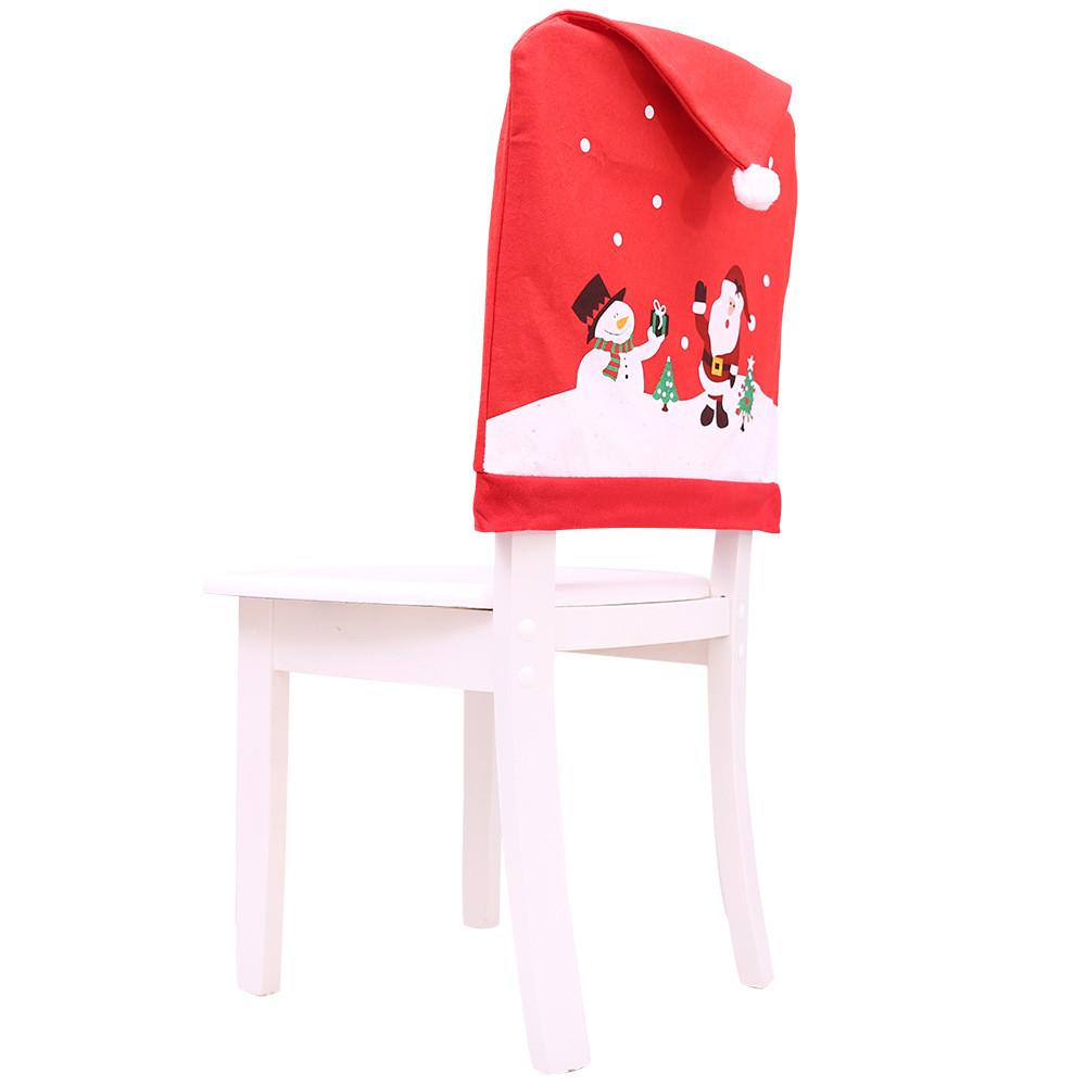 Fabric Unique Nonwoven Christmas Chair Covers With Charming Snowman For Atmosphere Holiday