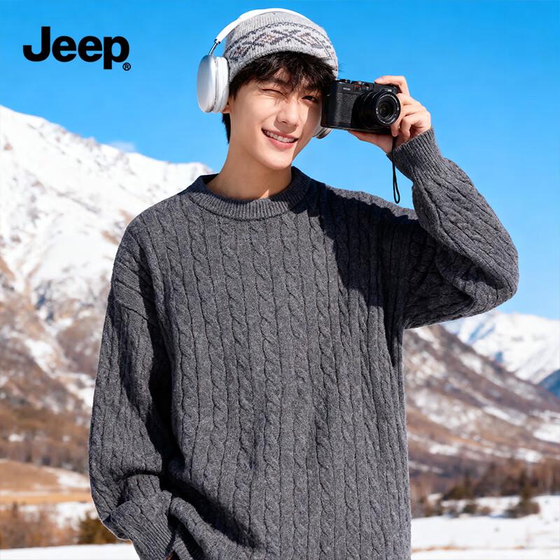JEEP Men s Winter Heavyweight Crewneck Sweater XL