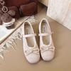 Herbst zarte Schleife Mary Jane Einzel-Schuhe neue weiche Sohle Ballettschuhe Französische Freizeitschuhe