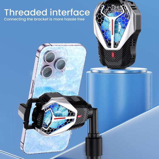 

Мобильный телефон Охладитель Зажим Дизайн RGB Свет Двойные режимы охлаждения Низкий уровень шума Быстрое охлаждение Радиатор телефона Игровые аксессуары