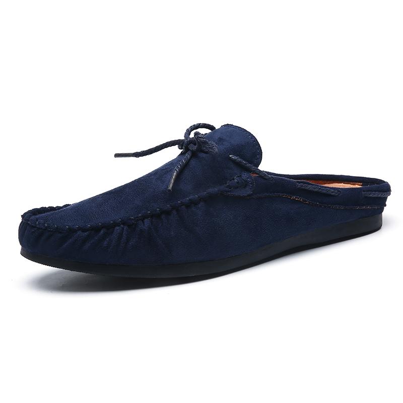 Fashion Summer Half Shoes For Men Dress Shoes Mules Man Slides Leather Casual Shoes Backless Loafers Slippers Flats Sandals 2025