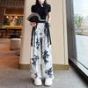 New Chinese Casual Pants Spring and Summer Thin Retro Ink Painting National Style Wide-leg Pants Loose Straight Women's Pants