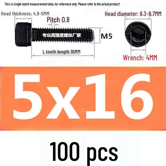 High-Strength Grade 12.9 Internal Hex Head Screws M1.4-M20