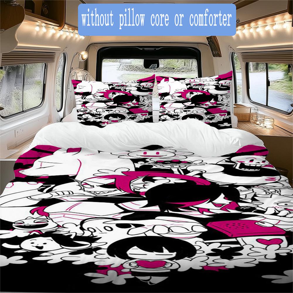 Undertale Pattern Bedding,Quilt Set Quilt Cover Pillowcase Home Birthday Gift (1*duvet cover+2*pillowcase,without core)XSJT0917204