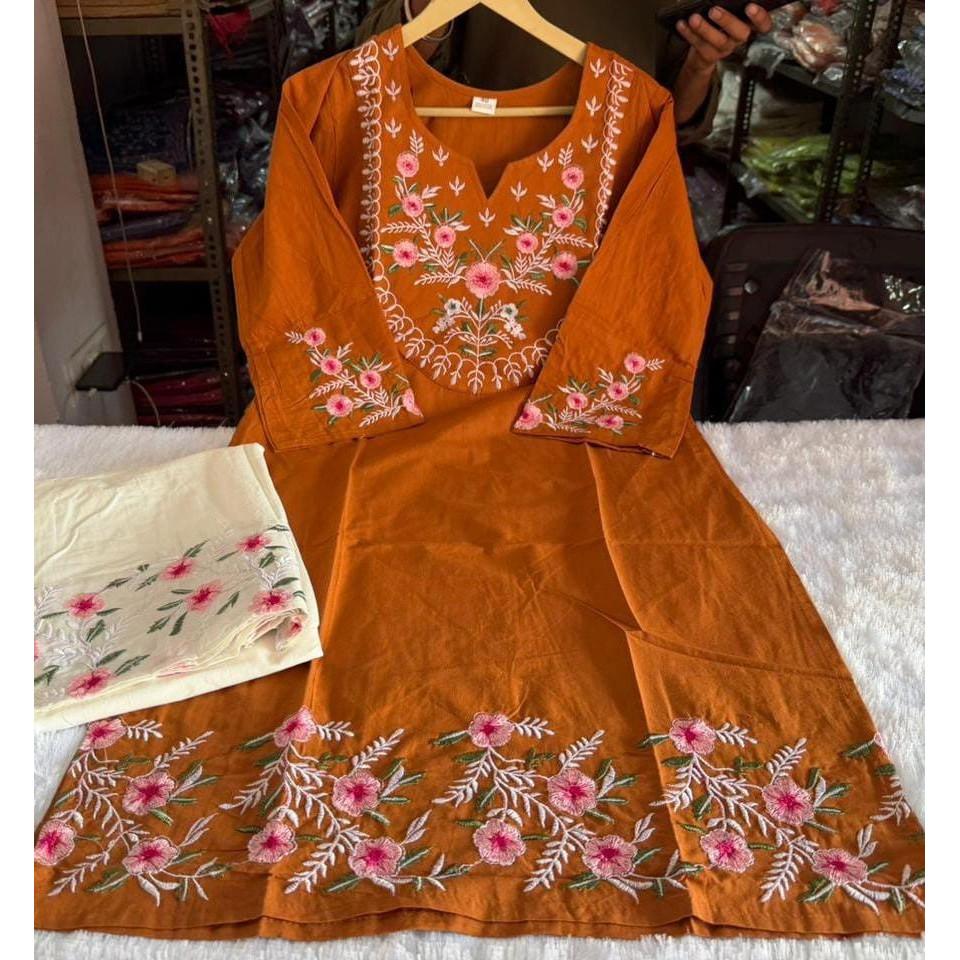 Pakistani Beautiful Cotton Kurta Palazzo Set Indian Women Ethnic Kurti Cord Set
