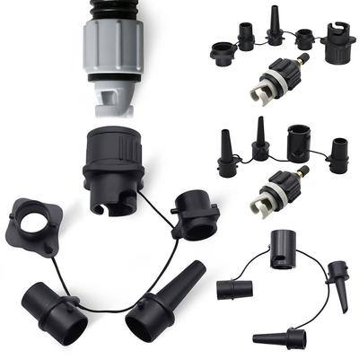 Set 4 en 1 Adaptador de Bomba Inflable con Boquillas de Válvula de Aire Conector de Bomba de Válvula de Aire para Bote de Pedales Kayak SUP Stand-Up Paddleboard