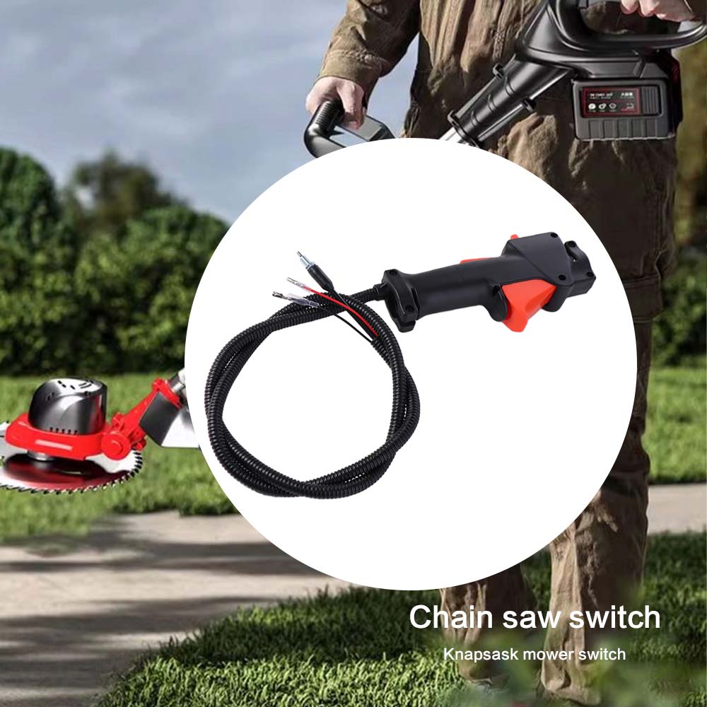 Black Handle Lawn Mower Switch Direct Throttle On Off Switch Trigger Kill Switch 26mm Tube Clamp Design Brush Cutter Switch