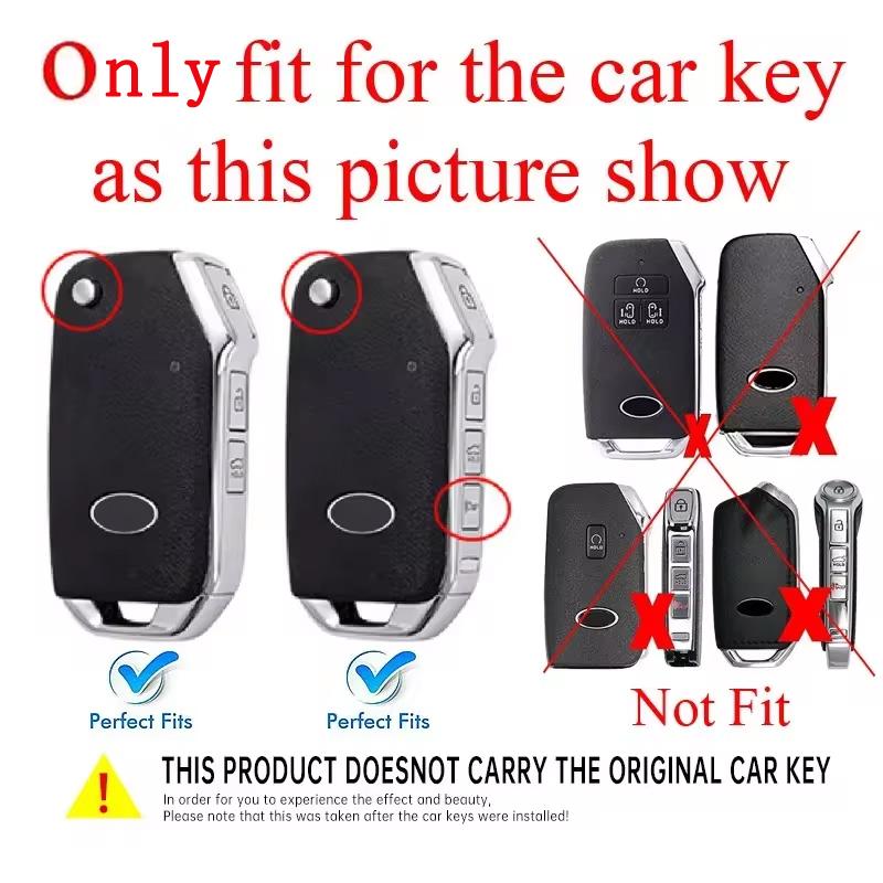Car Key Case Zinc Alloy Leather Shell For KIA KN Ceed 2023 CD Forte 2018 2019 2021 Cerato 2019 K3 Seltos Sportage 2020 Sorento