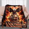 1PC Custom Name Eagle Skull Fire Power flannel blanket versatile,all-season throw suitable for the living room,bedroom,camping,travel,and gift