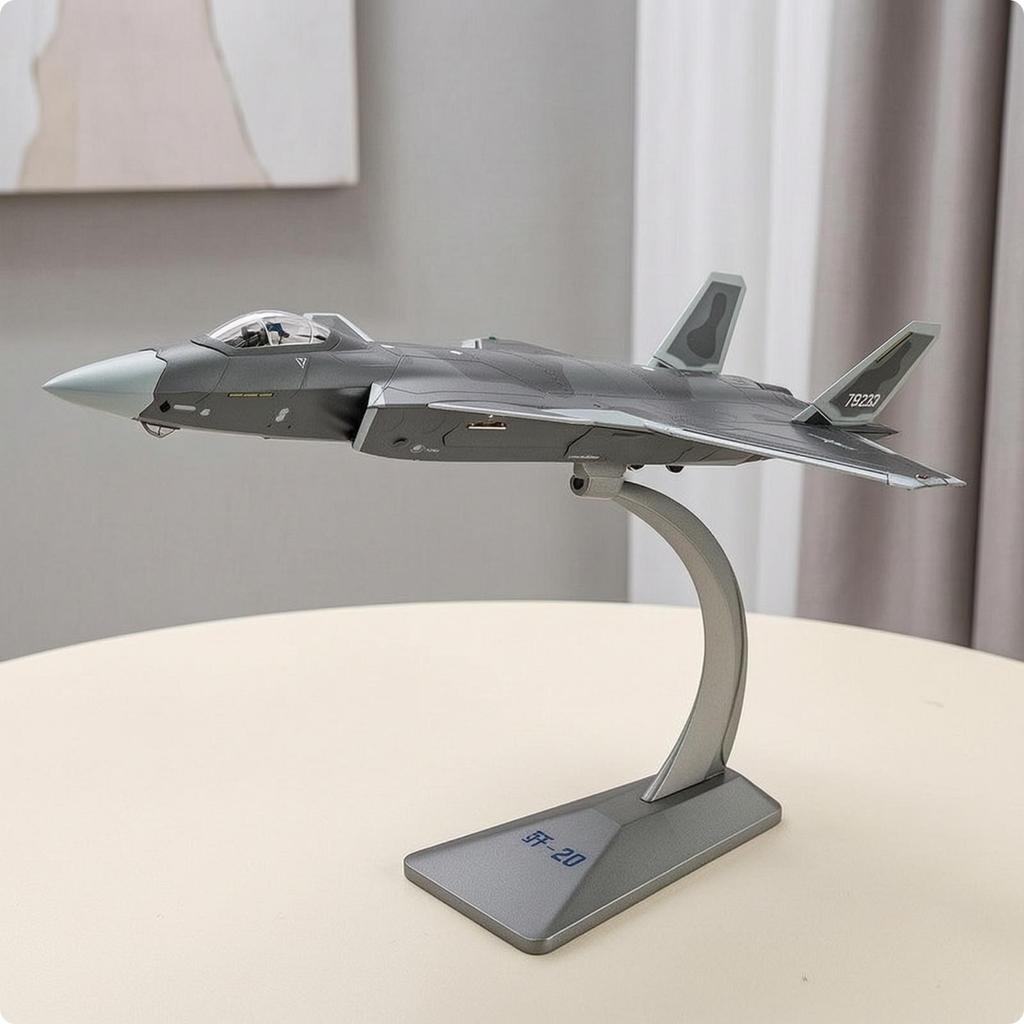 J-20 Model Metal Toy Stealth Pattern for Aviation Enthusiasts, Collectors