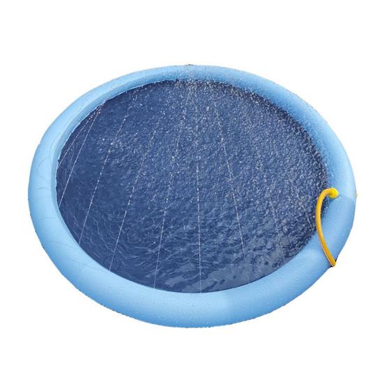 Dog Splash Pad Anti-Slip Sprinkler Dog Pool with Flying Disc Toy Outdoor Leakproof Water Play Mat Family Backyard Water Toy