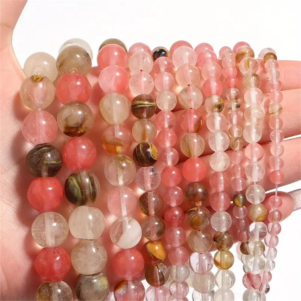 Ice Seed Watermelon Skin Bracelet Bead, Crystal Round Bead, Handmade Jewelry, Accessories, Semi-finished Products, Jewelry Materials