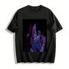 Dark Style Three People Hug Lightning Print T-shirt Trendy Cool Street Style Loose Casual Top Pure Cotton T-shirt