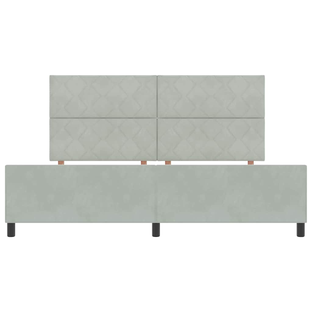 Boxspring Bed with Headboard Light Grey 200 X 200 Cm Velvet