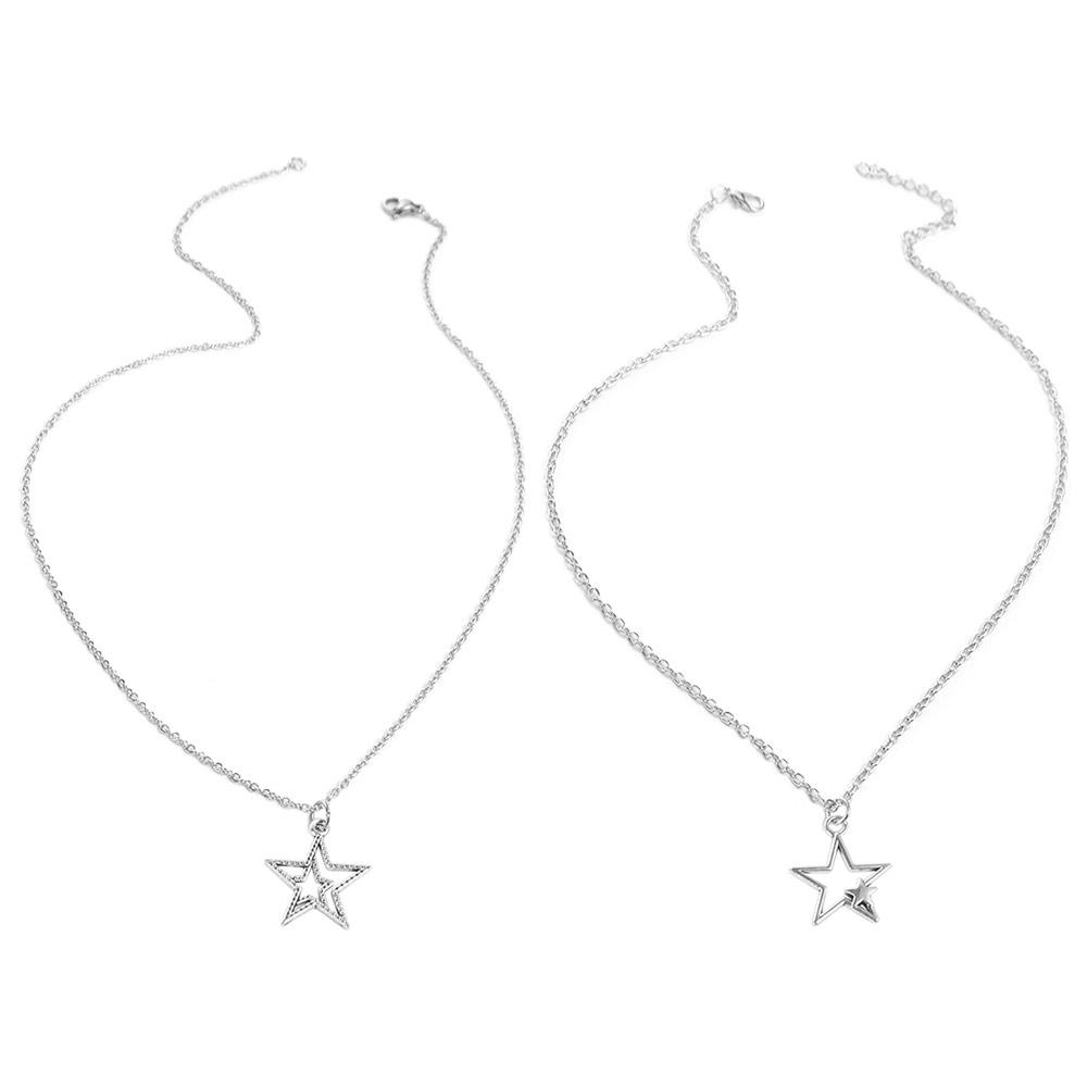 Zinc Zinc Alloy Vintage Pentagram Necklace Hollow Choker Korean Clavicle Chain Star Pendant Necklace Gift