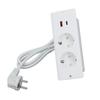 Recessed Socket 2 Outlets with PD20W USB C USB A Port Embedded Furniture Power Strip 1.5m Cord