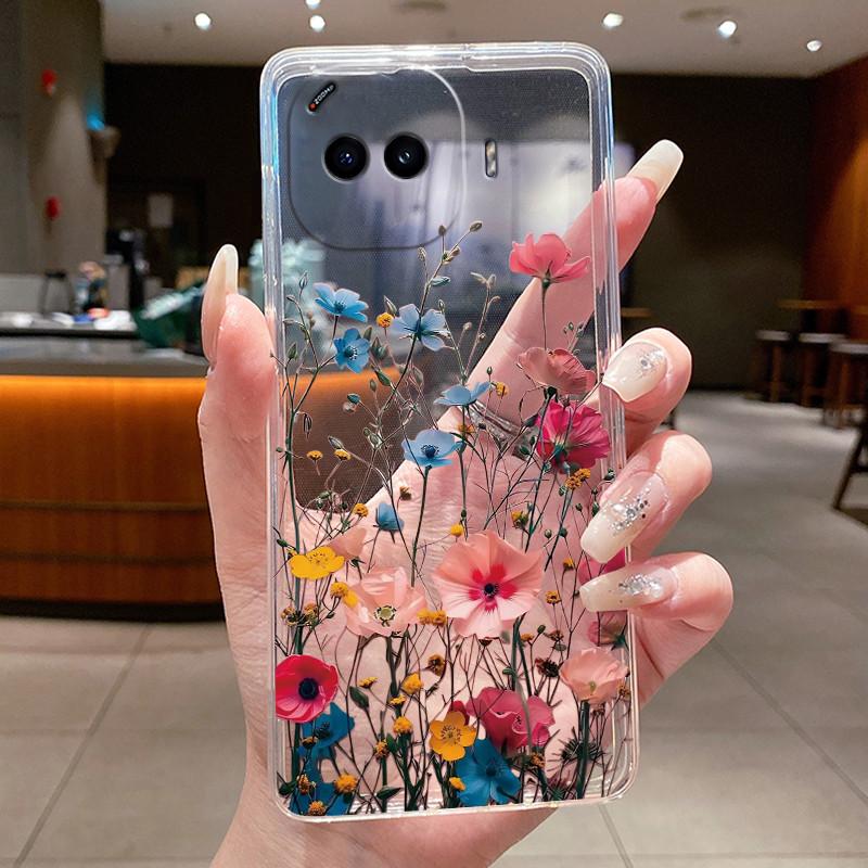 Phone Case For Vivo IQOO Z11 Turbo Fundas Capa Butterfly Bow Protective Casing Transparent Soft Silicone TPU Cover Coque