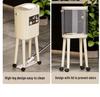 Premium Large-Capacity Trash Can with Lid – Ideal for Living Room, Bedroom, and Kitchen; Elevated Design for Easy Use.
