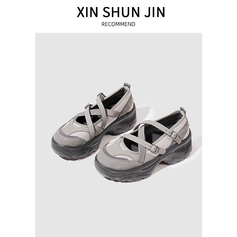 Retro platform Mary Jane shoes women's spring fashion ballet shoes locomotive style comfortable soft-soled casual shoes