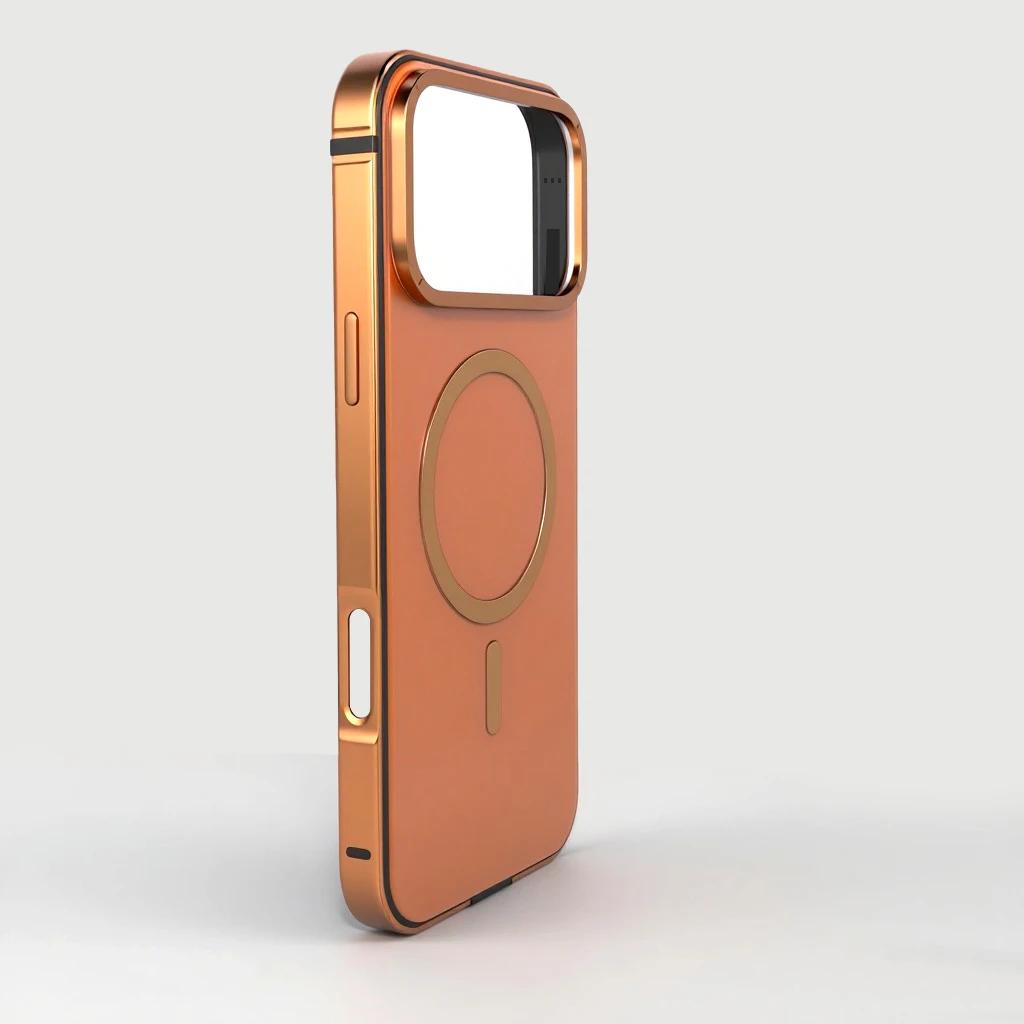 Magnetic Original Magsafe Phone Case, For iPhone 17 Pro Max 17Pro 16 15 Pro Max High End Metal Frame Anti Drop protective cover