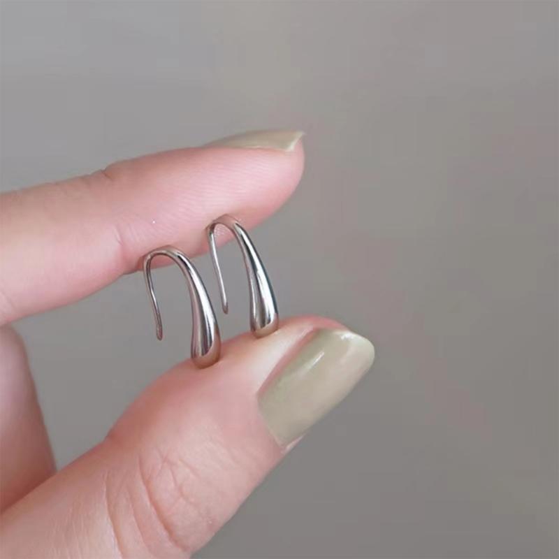 Elegant Teardrop Earrings For Women Smooth Glossy Surfaces Everyday Wear Lightweight Alloy Jewelry Accessories